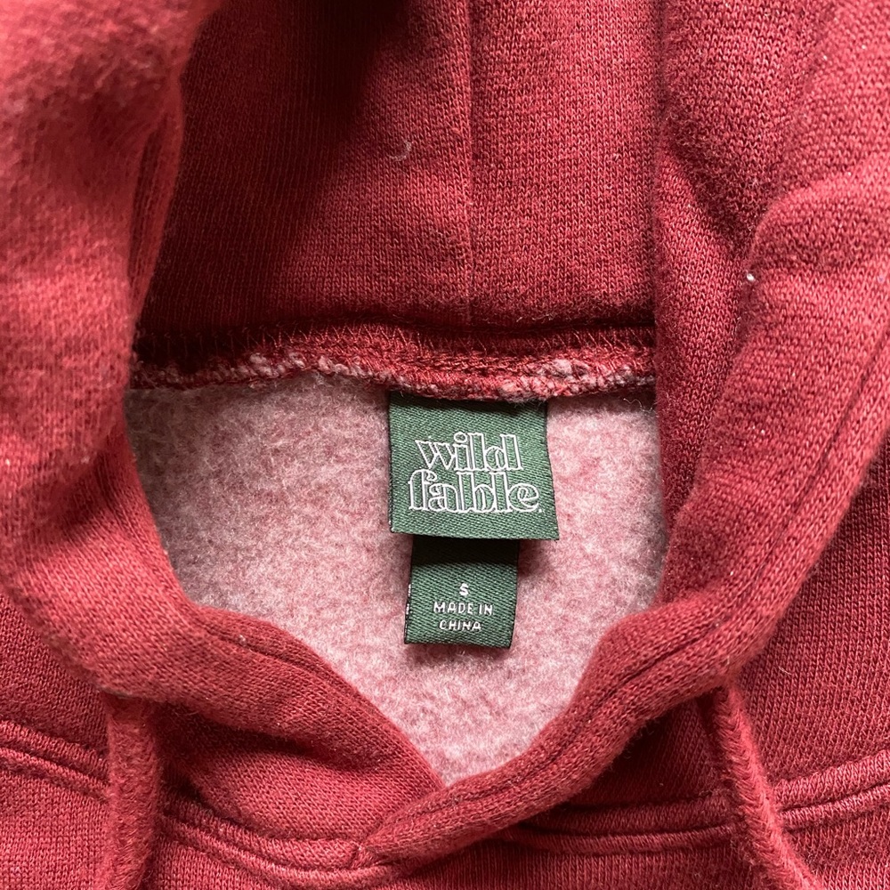 Burgundy NY cropped hoodie - Picture 2 of 2